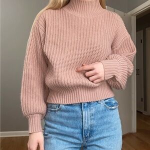 SHEIN Blush Cowl Neck Sweater